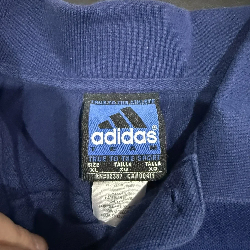 Men's Vintage Adidas Team New York Yankees Embroidered Blue Polo Shirt Size XL‎